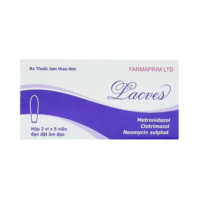 Viên đặt âm đạo Lacves Farmaprim điều trị viêm âm đạo (2 vỉ x 5 viên)