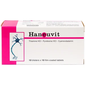 Thuốc Haneuvit Hasan điều trị rối loạn do thiếu vitamin B1, B6, B12 (10 vỉ x 10 viên)