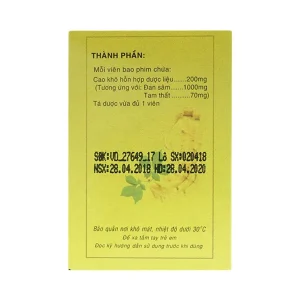 Thuốc Đan Sâm - Tam Thất phòng và trị chứng đau thắt ngực, đau nhói vùng tim do huyết ứ (40 viên)