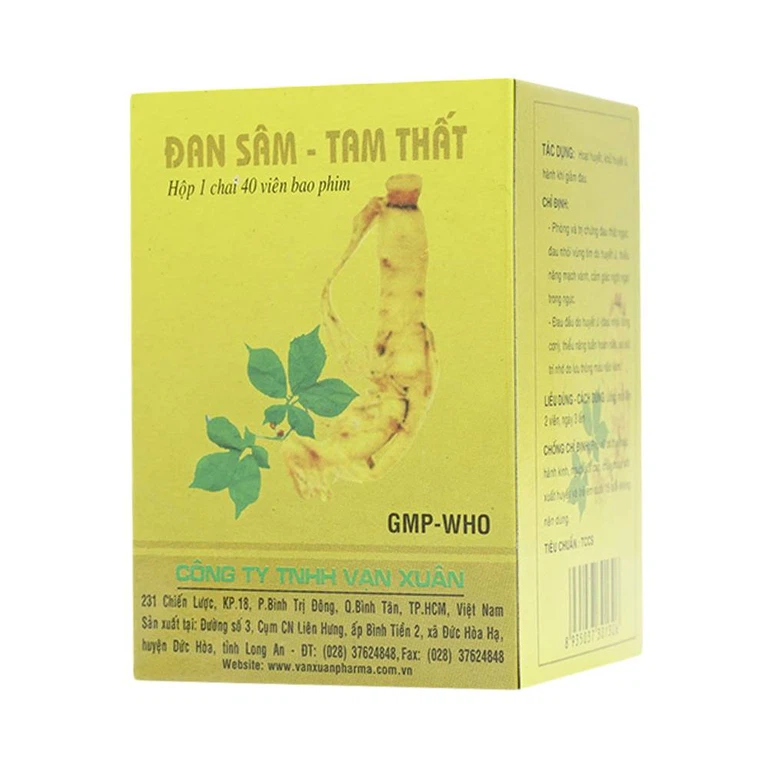 Thuốc Đan Sâm - Tam Thất phòng và trị chứng đau thắt ngực, đau nhói vùng tim do huyết ứ (40 viên)