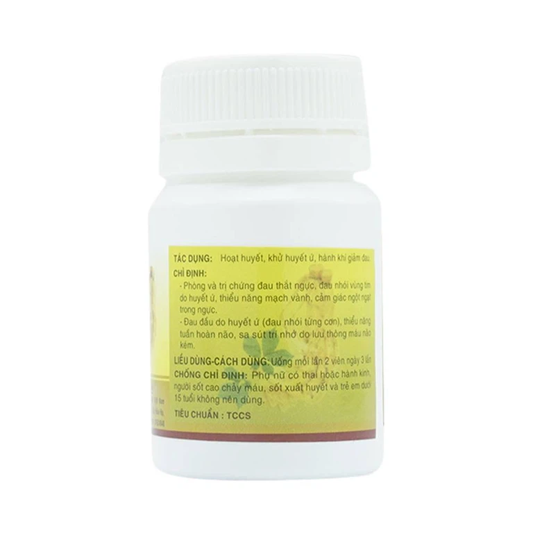 Thuốc Đan Sâm - Tam Thất phòng và trị chứng đau thắt ngực, đau nhói vùng tim do huyết ứ (40 viên)