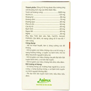 Viên uống Trinh Nữ Hoàng Cung Abipha hỗ trợ giảm các triệu chứng u xơ tử cung (60 viên)