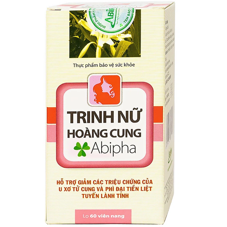 Viên uống Trinh Nữ Hoàng Cung Abipha hỗ trợ giảm các triệu chứng u xơ tử cung (60 viên)
