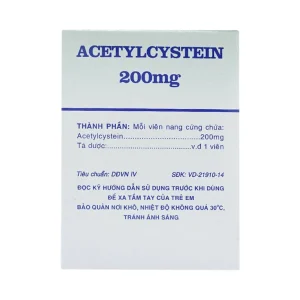 Thuốc Acetylcystein 200mg Vidipha tiêu nhầy trong bệnh viêm phế quản, bệnh nhầy nhớt (20 vỉ x 10 viên)