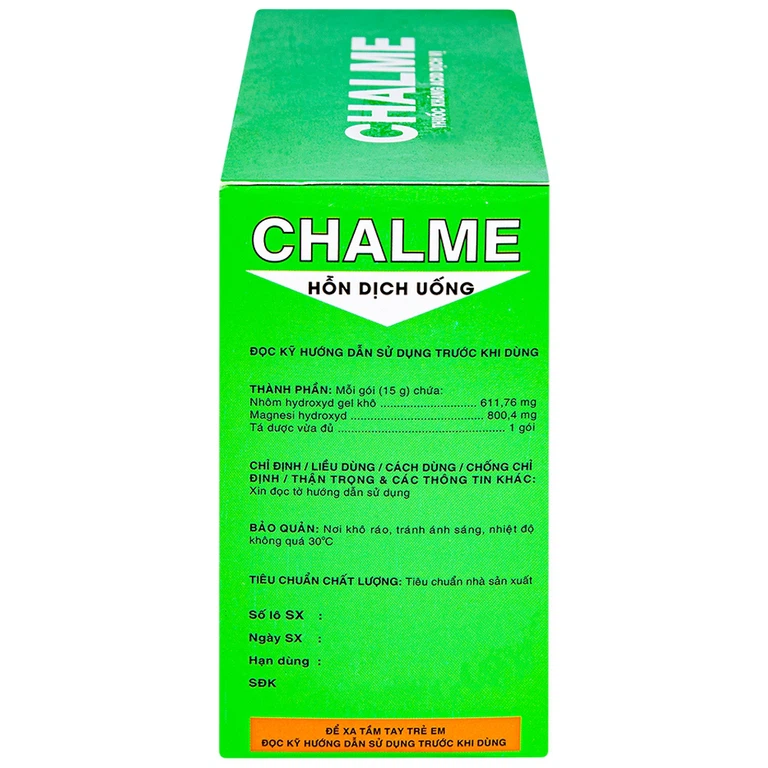 Hỗn dịch uống Chalme Davipharm điều trị viêm loét dạ dày (20 gói x 15g)