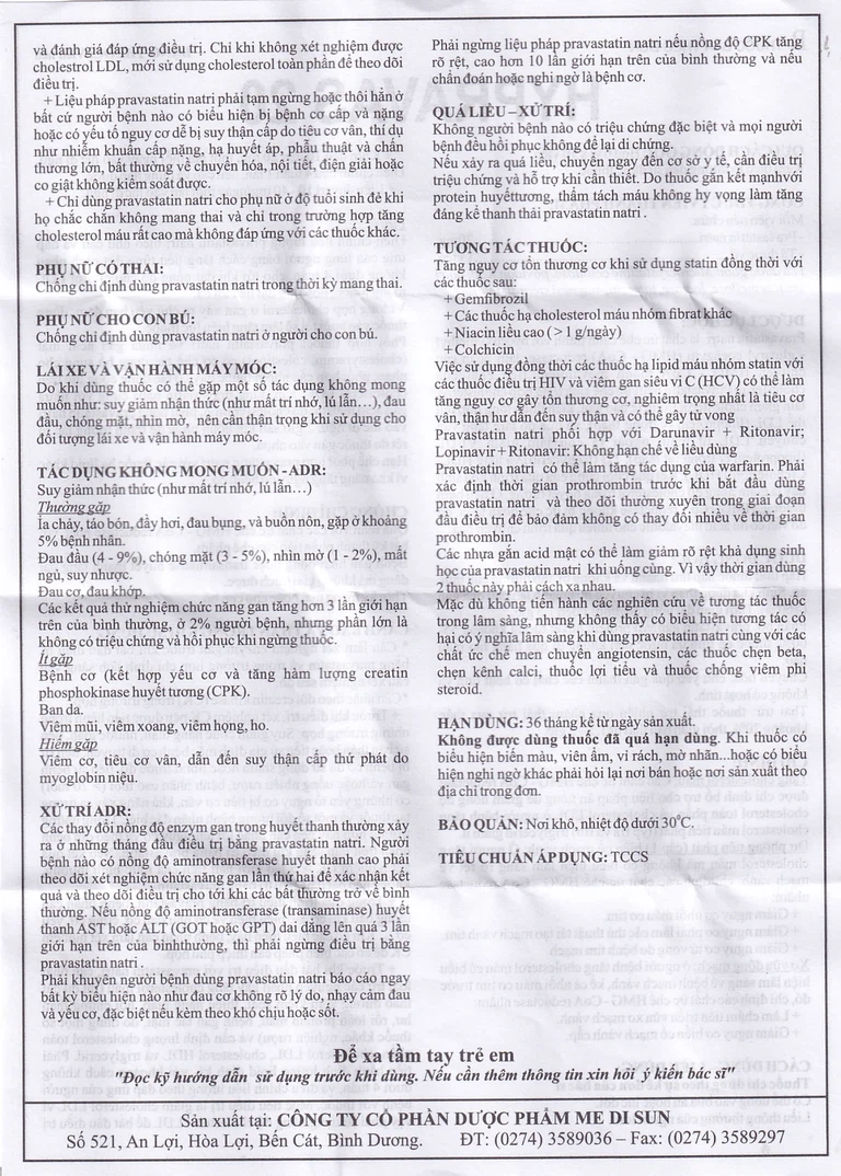 Thuốc Hypravas 20 Medisun điều trị tăng cholesterol máu, xơ vữa động mạch (6 vỉ x 10 viên)