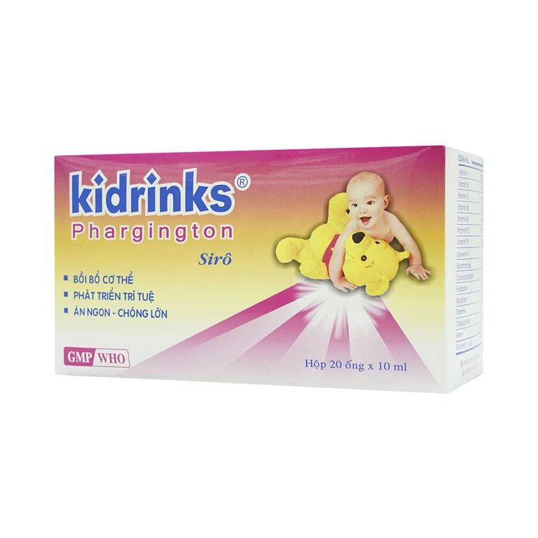 Siro Kidrinks Phargington USA - NIC Pharma bồi bổ cơ thể, phát triển trí tuệ (20 ống x 10ml)