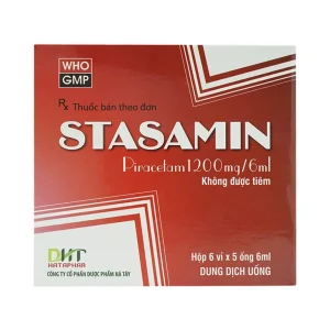 Dung dịch Stasamin 1200mg/6ml Hataphar điều trị triệu chứng chóng mặt (6 vỉ x 5 ống x 6ml)