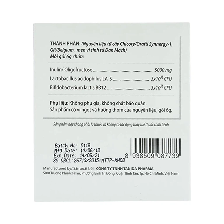 Bột hòa tan Profiber Tanida bổ sung chất xơ giúp ngăn ngừa táo bón (20 gói x 6g)