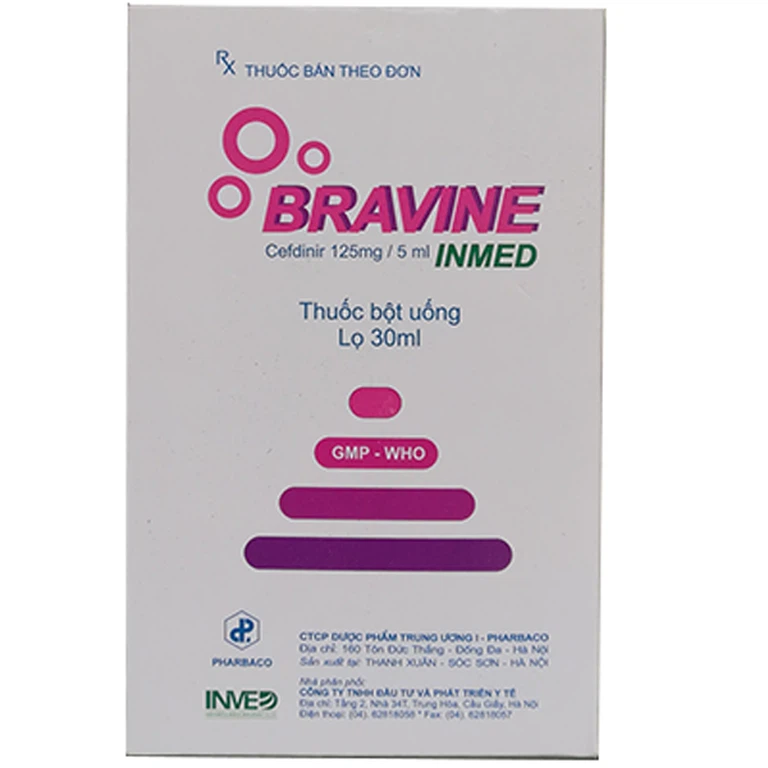 Thuốc bột uống Bravine Inmed Pharbaco điều trị các bệnh nhiễm trùng (30ml)