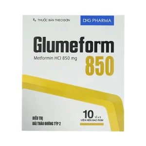 Thuốc Glumeform 850 DHG điều trị bệnh đái tháo đường típ 2 (10 vỉ x 5 viên)