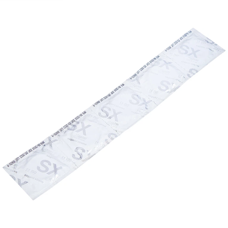 Bao cao su Sagami Type E màu xanh có gân gai phòng tránh thai và bệnh lây qua đường tình dục (5 cái)