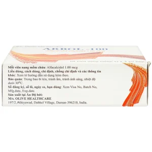 Thuốc Arbol-100 Olive Healthcare dùng trong hạ canxi máu, suy tuyến cận giáp (3 vỉ x 10 viên)