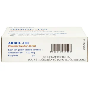 Thuốc Arbol-100 Olive Healthcare dùng trong hạ canxi máu, suy tuyến cận giáp (3 vỉ x 10 viên)