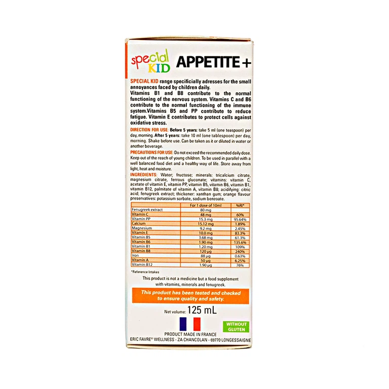 Siro Special Kid Appeti+ bổ sung các vitamin và khoáng chất, hỗ trợ tiêu hóa tốt (125ml)