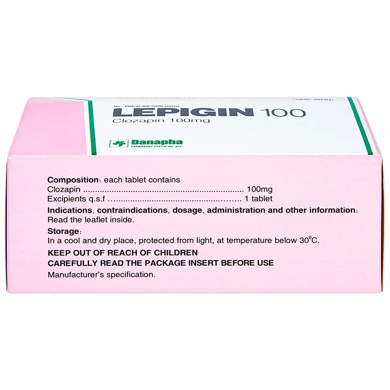 Viên nén Lepigin 100 Danapha điều trị tâm thần phân liệt mãn tính (10 vỉ x 10 viên)