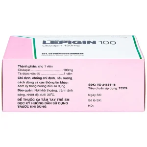 Viên nén Lepigin 100 Danapha điều trị tâm thần phân liệt mãn tính (10 vỉ x 10 viên)