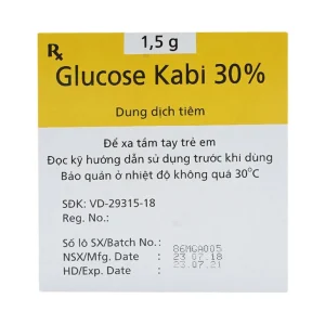 Thuốc tiêm Glucose Kabi 30% Fresenius Kabi điều trị hạ đường huyết nặng (50 ống x 5ml)