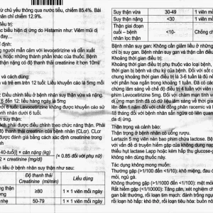 Viên nén Lertazin 5mg KRKA điều trị viêm mũi dị ứng, mày đay (3 vỉ x 10 viên)