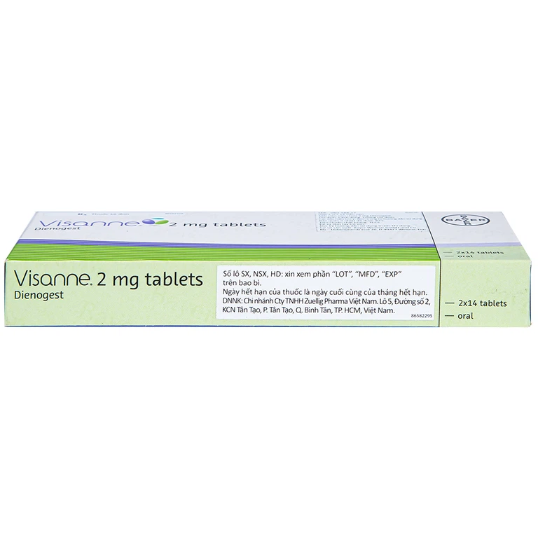 Thuốc Visanne 2mg Bayer hỗ trợ điều trị lạc nội mạc tử cung (2 vỉ x 14 viên)