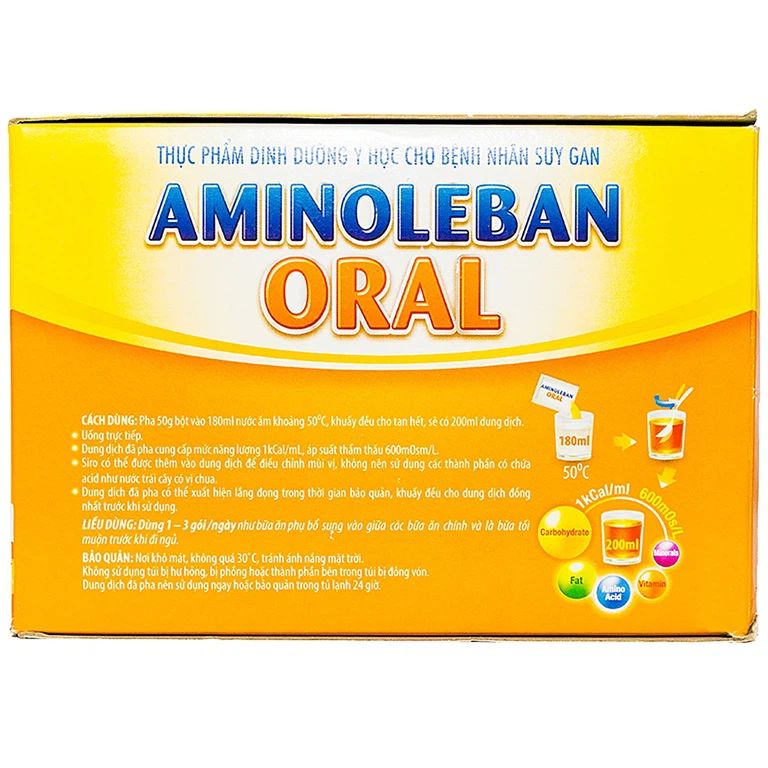 Bột pha Aminoleban Oral hỗ trợ bệnh nhân suy gan (10 gói x 50g)