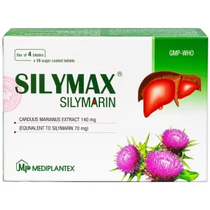 Thuốc Silymax Silymarin Mediplantex điều trị viêm gan do virus, xơ gan (4 vỉ x 15 viên)