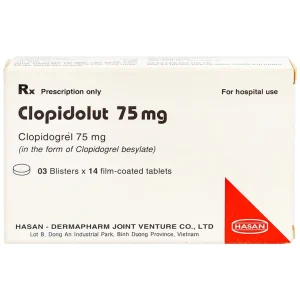 Thuốc Clopidolut 75mg Hasan phòng ngừa các biến cố do xơ vữa động mạch (3 vỉ x 14 viên)