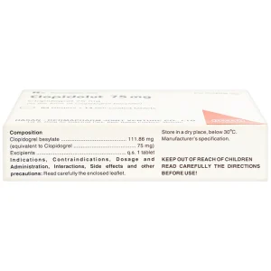 Thuốc Clopidolut 75mg Hasan phòng ngừa các biến cố do xơ vữa động mạch (3 vỉ x 14 viên)