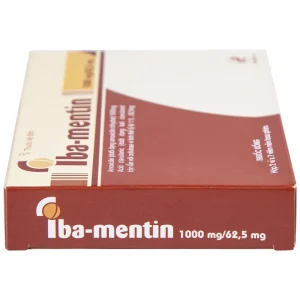 Thuốc Iba-Mentin 1000mg/62.5mg Pharbaco điều trị viêm Amidan, viêm xoang, viêm phế quản (2 vỉ x 7 viên)