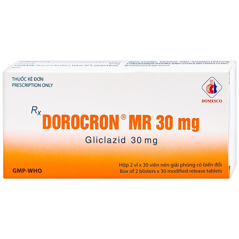 Thuốc Dorocron MR 30mg Domesco điều trị đái tháo đường típ 2 (2 vỉ x 30 viên)