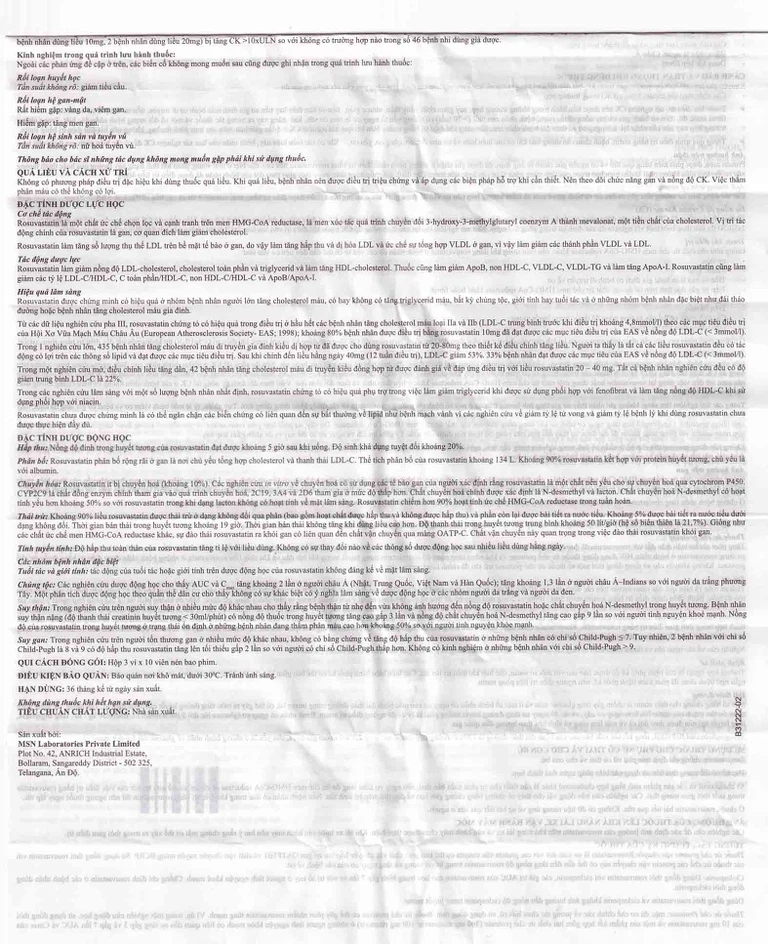 Thuốc LDNIL 10 MSN điều trị tăng cholesterol (3 vỉ x10 viên)