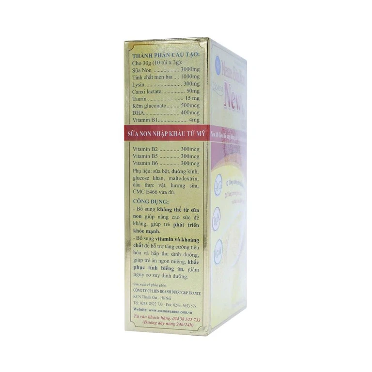 Sữa bột Mama Sữa Non Colostrum New A0 Gold nâng cao sức đề kháng, giúp trẻ phát triển khỏe mạnh (20 gói x 6g)
