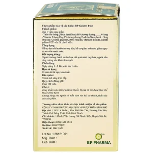 Viên uống BP Golden Pine Bio Avenue tăng tuần hoàn máu, thông huyết mạch (100 viên)