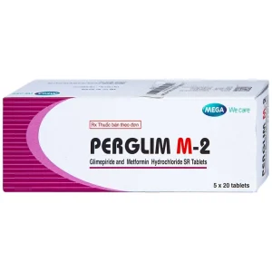 Viên nén Perglim M-2 Mega We Care điều trị bệnh đái tháo đường típ 2 (5 vỉ x 20 viên)