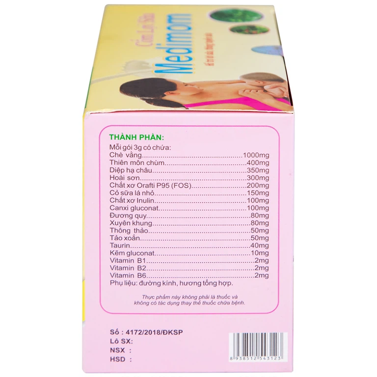 Cốm Lợi Sữa Medimom Medi Health hỗ trợ lợi sữa, thông tuyến sữa (20 gói x 3g)