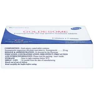 Thuốc Goldesome 20mg Valpharma điều trị loét dạ dày tá tràng lành tính (4 vỉ x 7 viên)