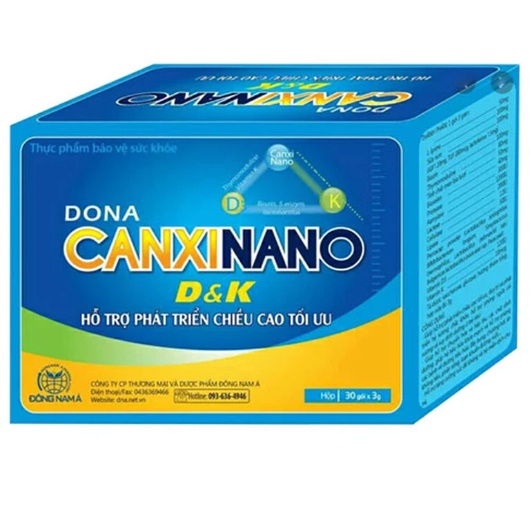 Cốm Dona Canxinano D&K Đông Nam Á hỗ trợ phát triển chiều cao tối ưu (30 gói x 3g)