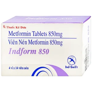 Thuốc Indform 850mg Ind-Swift điều trị bệnh đái tháo đường (4 vỉ x 14 viên)