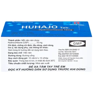 Thuốc Huhajo Tab 10mg JRP điều trị thay thế cho người bị suy vỏ thượng thận (10 vỉ x 10 viên)
