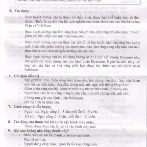 Thuốc Hoạt Huyết Dưỡng Não Phúc Vinh điều trị suy giảm trí nhớ, thiểu năng tuần hoàn não (5 vỉ x 20 viên)