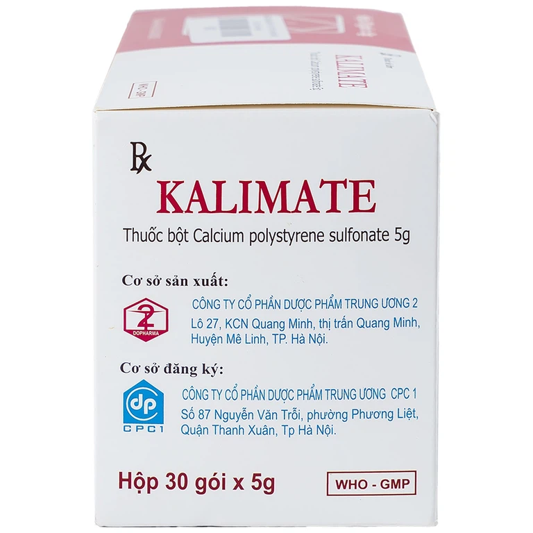 Thuốc bột Kalimate 5g Dopharma điều trị tăng kali trong máu do suy thận (5g x 30 gói)