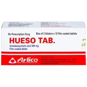 Thuốc Hueso Tab 300mg Arlico điều trị sỏi túi mật cholesterol, bệnh gan mật mãn tính (3 vỉ x 10 viên)