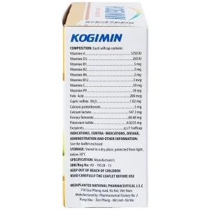 Viên nang mềm Kogimin Mediplantex bổ sung vitamin và khoáng chất (12 vỉ x 5 viên)