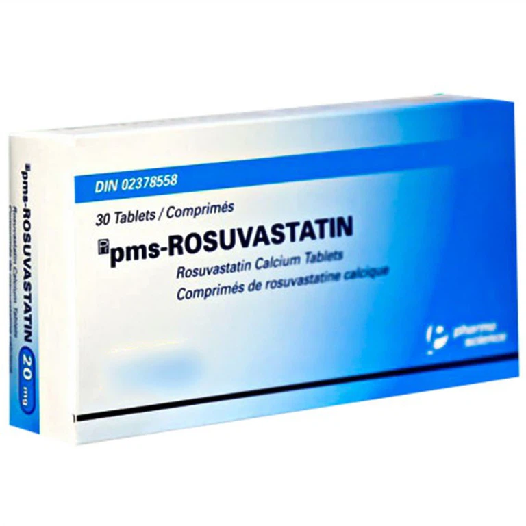 Viên nén pms-Rosuvastatin 10mg Pharmascience điều trị tăng cholesterol máu (3 vỉ x 10 viên)
