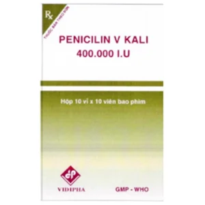Thuốc Penicilin V Kali 400.000 I.U Vidipha điều trị một số loại nhiễm khuẩn (10 vỉ x 10 viên)
