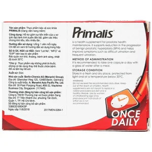Viên uống Primalis Berlin giúp cải thiện các triệu chứng rối loạn tiểu tiện (2 vỉ x 15 viên)