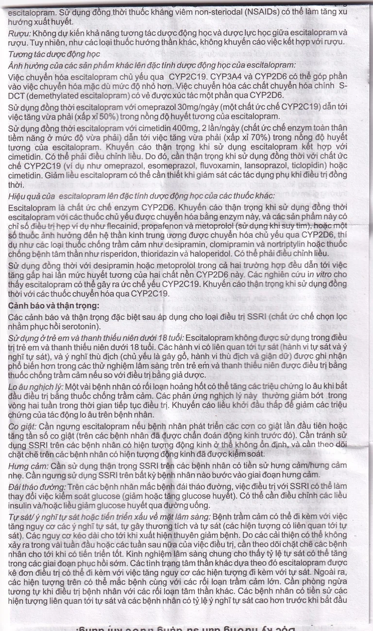 Thuốc Eslo-20 Hetero điều trị trầm cảm, rối loạn lo âu (3 vỉ x 10 viên)