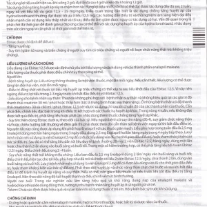 Thuốc Ebitac 12.5 Farkmak điều trị suy tim, tăng huyết áp (2 vỉ x 10 viên)
