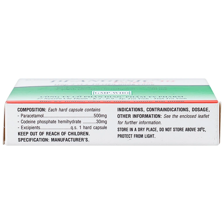 Thuốc Di-Angesic 30 Codein giảm đau cấp tính mức độ trung bình (2 vỉ x 10 viên)