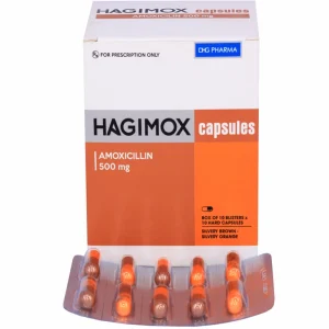 Thuốc Hagimox Capsules 500mg DHG điều trị nhiễm khuẩn (10 vỉ x 10 viên)